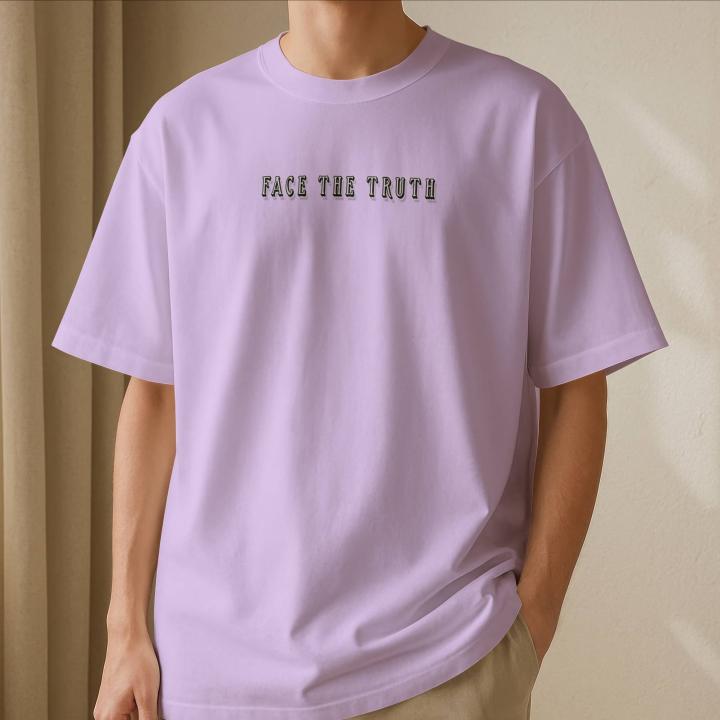 Reality Behind the mask oversized graphic t - shirt - Lavender
